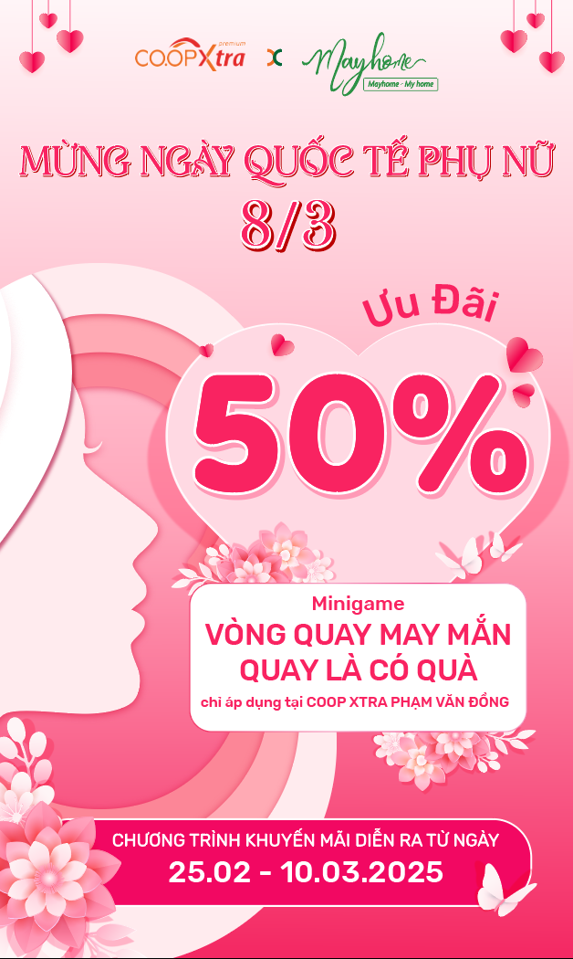 Chào Mừng Ngày Quốc Tế Phụ Nữ 8/3 cùng MayHome và Coop-Xtra