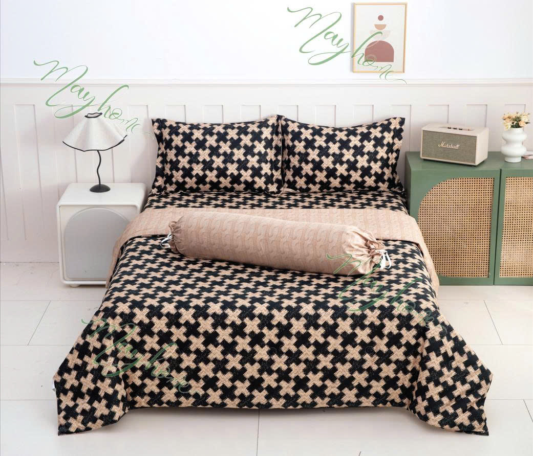 BỘ CHĂN DRAP GỐI MIC 600TC 160*200CM (MH2025-5)