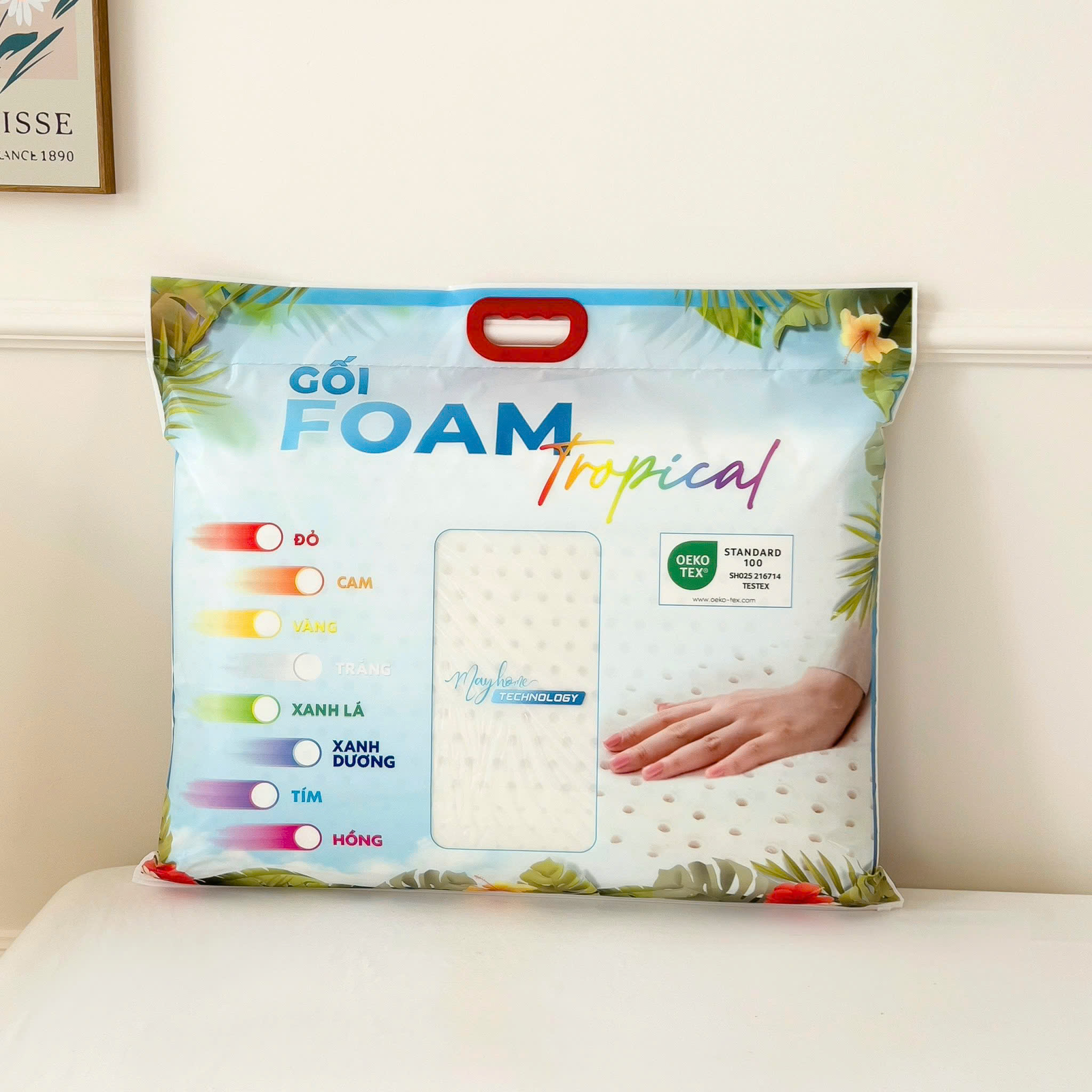 GỐI MEMORY FOAM MAYHOME TROPICAL 02 - 40*60*11.5CM (1153 - 02)