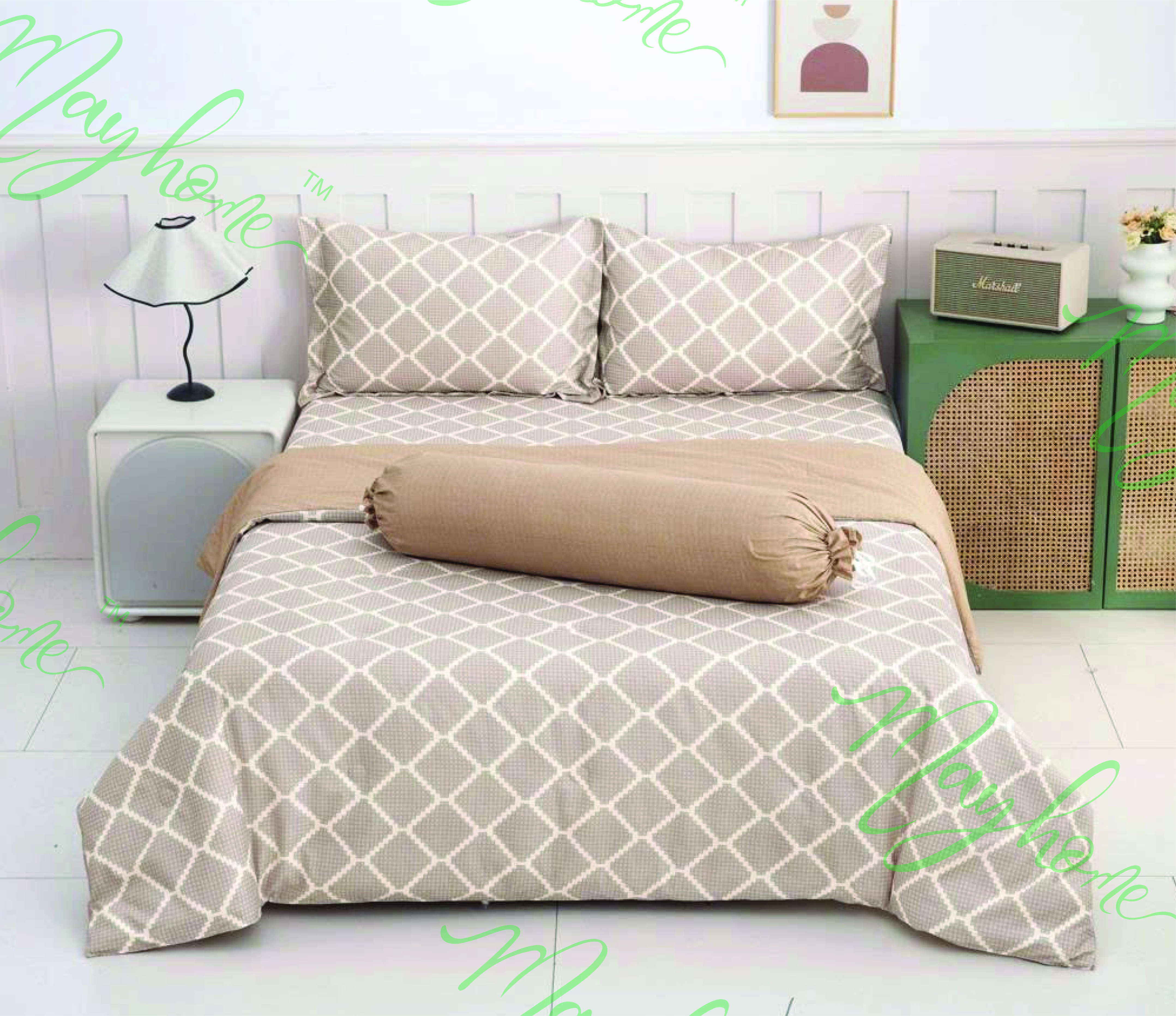 BỘ CHĂN DRAP GỐI MIC 600TC 160*200CM (MH2025-6)