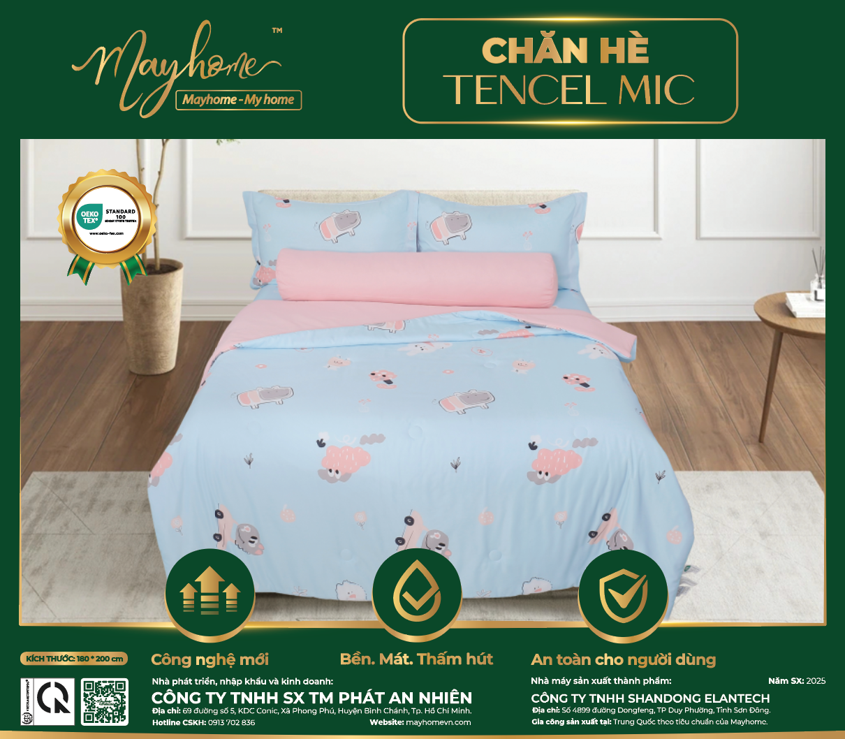 CHĂN HÈ CHẦN BÔNG TENCEL MIC 180*200CM (M35)